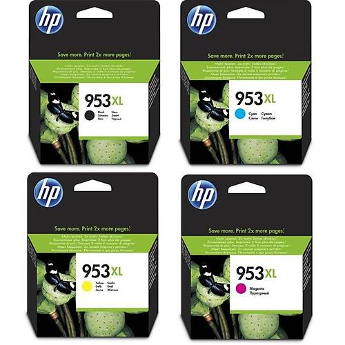 HP 953XL 3HZ52AE Sar� K�rm�z� Mavi Siyah Orjinal Kartu� Seti - 7720-8740