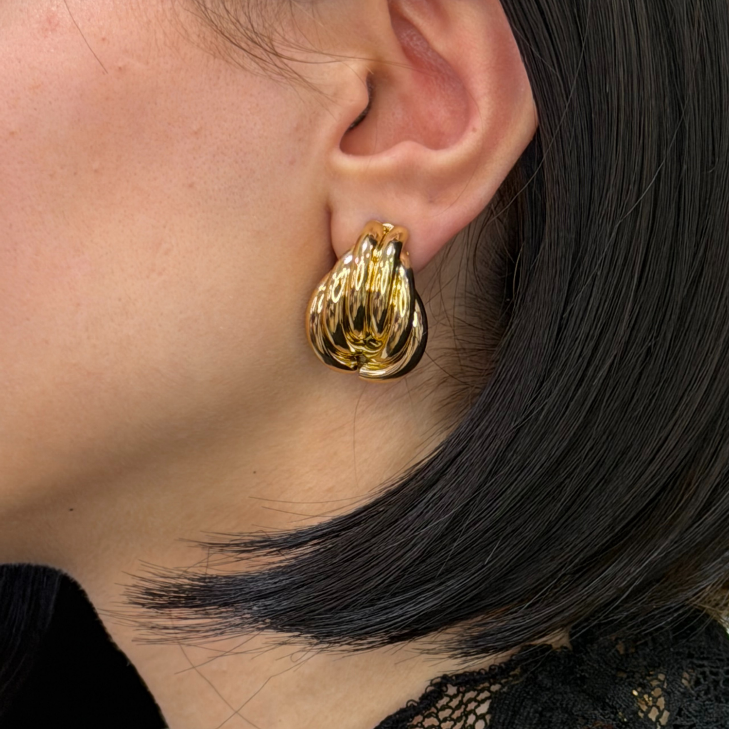 Vintage Burgu Gold Küpe