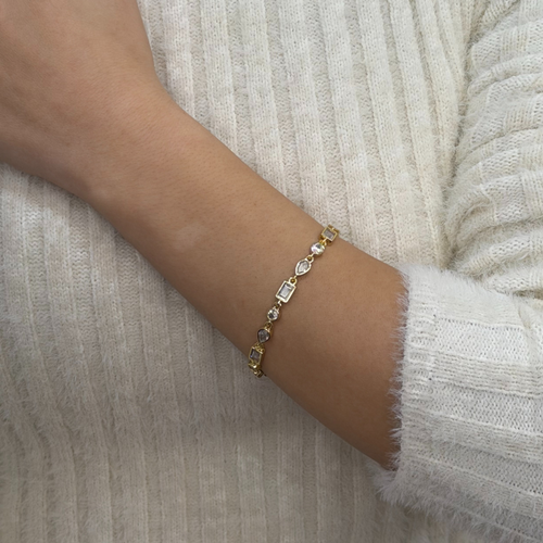 I��k Ta�l� Zarif Gold Bileklik