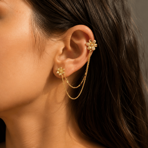Gold Flower Ear Cuff