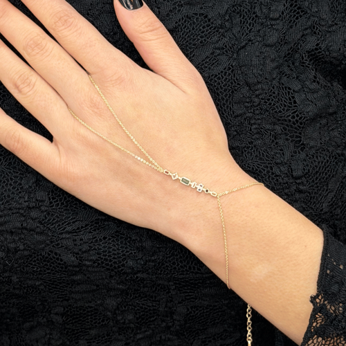 Geometrik I��lt� Gold �ahmeran Bileklik