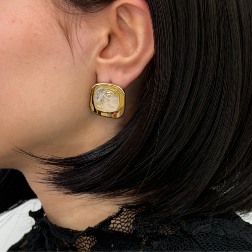 Kemik Beyaz Gold K�pe