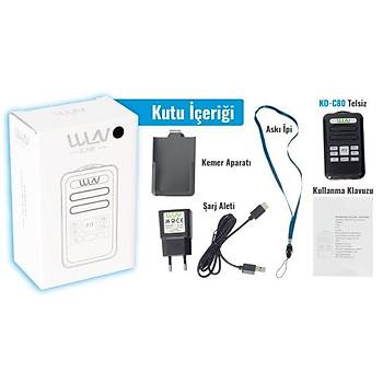 WLN KD-C80 Tekli Mini El Telsizi - 16 Kanal Radyolu