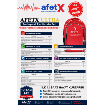 Afet ve Deprem �antas� - AFETX ULTRA
