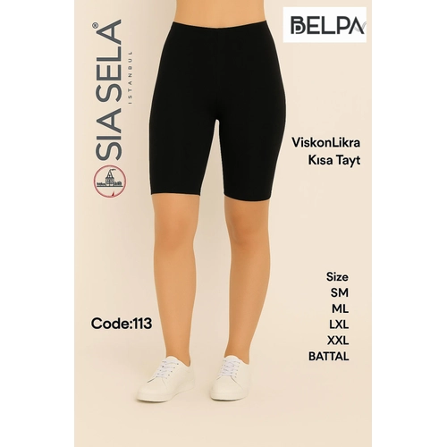 S�la Sella Kad�n Slim Fit Basic K�sa Tayt