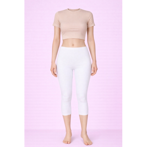 Diz Alt� %100 Pamuklu Penye Tayt, B�y�k Beden Tayt, Kapri Tayt