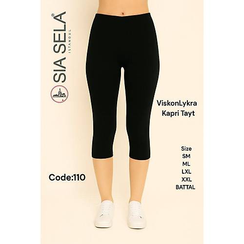 S�la Sella Kad�n Likral� Slim Fit Kapri Tayt