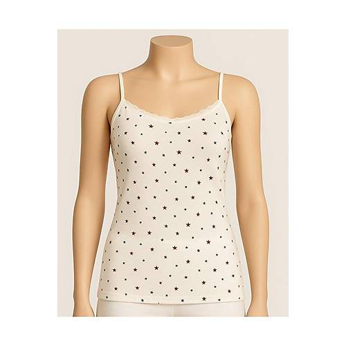 Y�ld�z Desenli �p Ask�l� Pamuklu Atlet