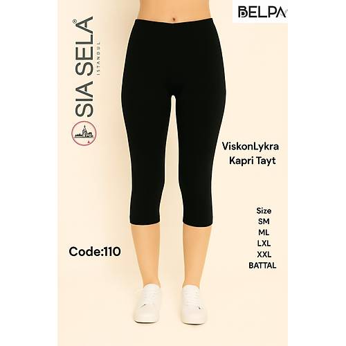 S�la Sella Kad�n Likral� Slim Fit Kapri Tayt