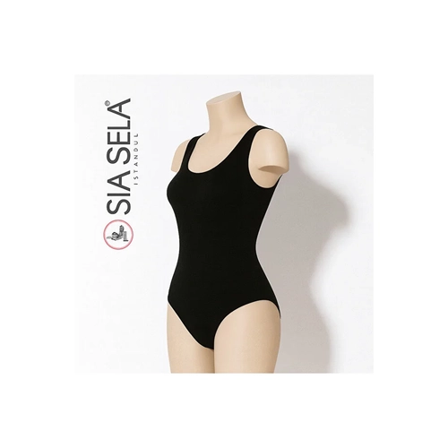 S�la Sella Kad�n Siyah Klasik Atleti Body � S�f�r Kol