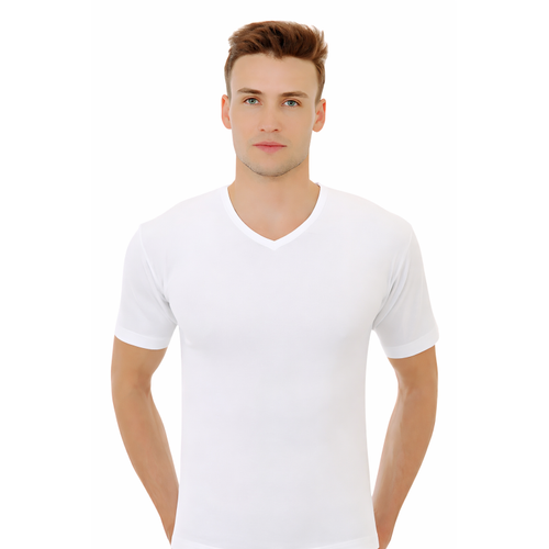 Ceylano�lu Ribana Erkek V Yaka Yar�m Kol Atlet 6'l� %100 Pamuk