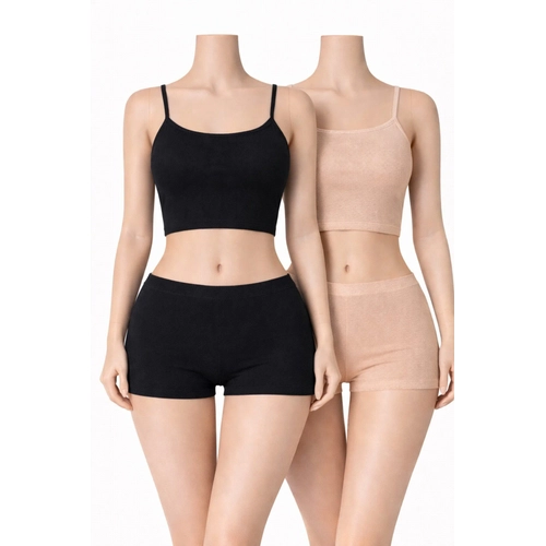 Likral� Kad�n Mini �ort, Kad�n Boxer, Kad�n �� Giyim Boxer %95 Pamuk %5 Likra 2 Renkli Paket