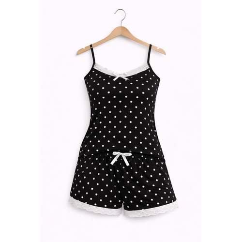 S�la Sella Bamboo Kad�n �ortlu Pijama Tak�m� � Ask�l� Dantel Detayl�