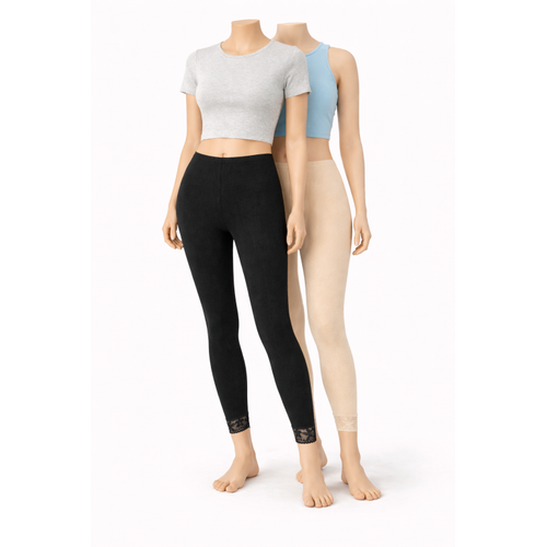 Uzun Penye Tayt, Uzun Tayt, B�y�k Beden Tayt, Pamuklu Tayt B�y�k Beden %100 Pamuklu 2'li Paket