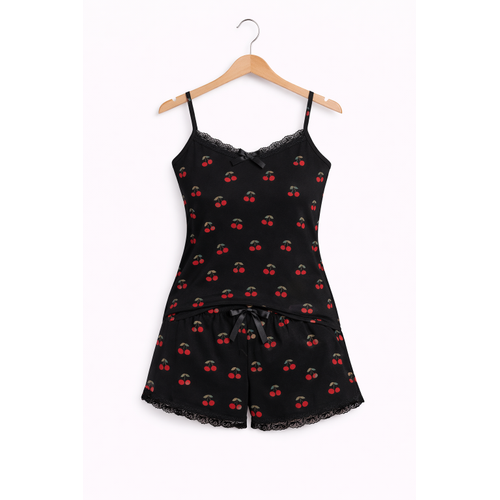 S�la Sella Bamboo Kad�n �ortlu Pijama Tak�m� � Ask�l� Dantel Detayl�