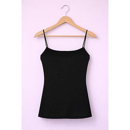 Kad�n Ribana �p Ask�l� Atlet 3'L� %100 Pamuklu Siyah Beyaz Ten