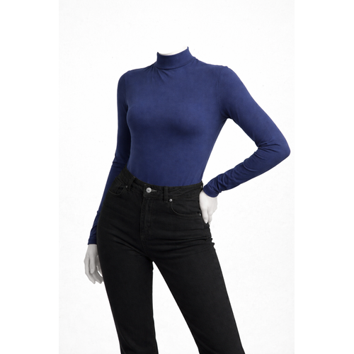 Kad�n Kahverengi Uzun Kollu Body Tekli