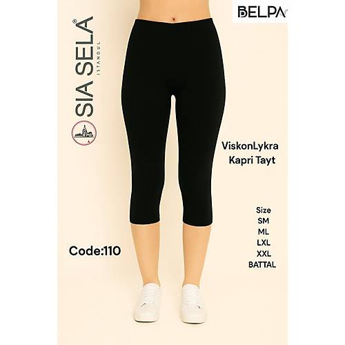 S�la Sella Kad�n Likral� Slim Fit Kapri Tayt