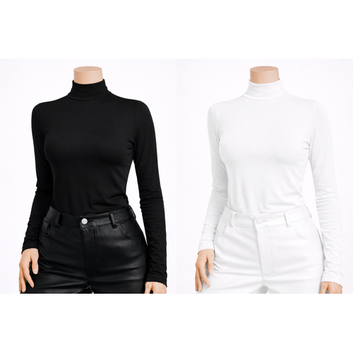 Kad�n Siyah Ten Uzun Kollu 2'li Body