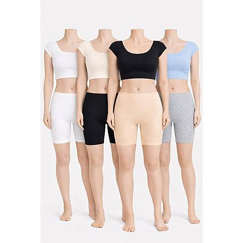 Likral� Penye Tayt, Pamuklu, B�y�k Beden ��lik Tayt %95 Pamuklu %5 Likra 4'l� Paket