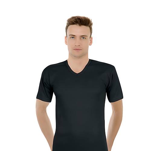 Ceylano�lu Ribana Erkek V Yaka Yar�m Kol Atlet 6'l� %100 Pamuk