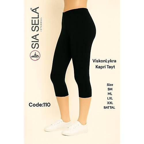 S�la Sella Kad�n Likral� Slim Fit Kapri Tayt