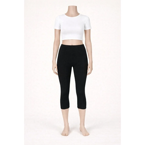 Diz Alt� %100 Pamuklu Penye Tayt, B�y�k Beden Tayt, Kapri Tayt 4 Renkli Paket