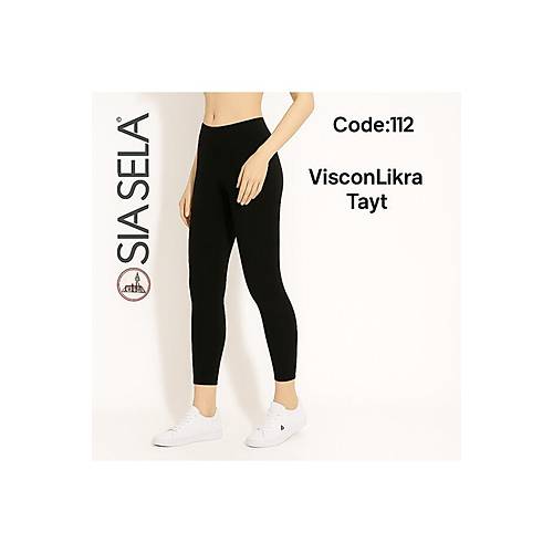 S�la Sella Viskon Likral� Siyah Kad�n Tayt