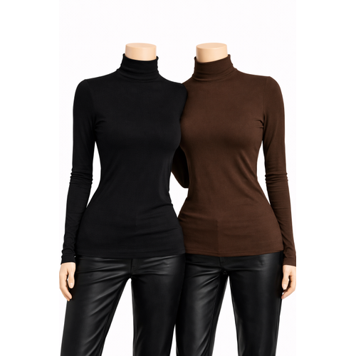 Kad�n Siyah Ten Uzun Kollu 2'li Body