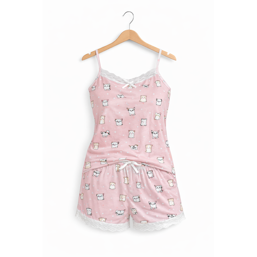 S�la Sella Bamboo Kad�n �ortlu Pijama Tak�m� � Ask�l� Dantel Detayl�
