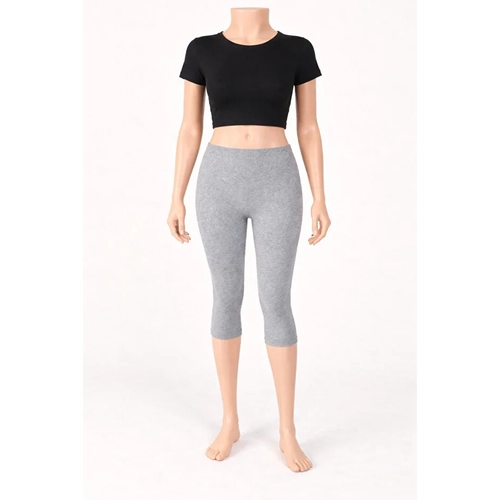 Diz Alt� %100 Pamuklu Penye Tayt, B�y�k Beden Tayt, Kapri Tayt 4 Renkli Paket