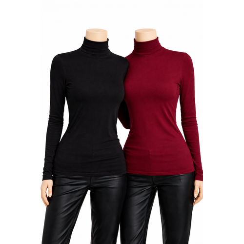 Kad�n Siyah Ten Uzun Kollu 2'li Body