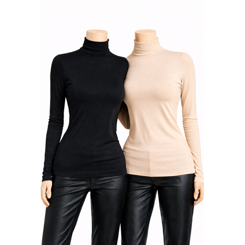 Kad�n Siyah Ten Uzun Kollu 2'li Body