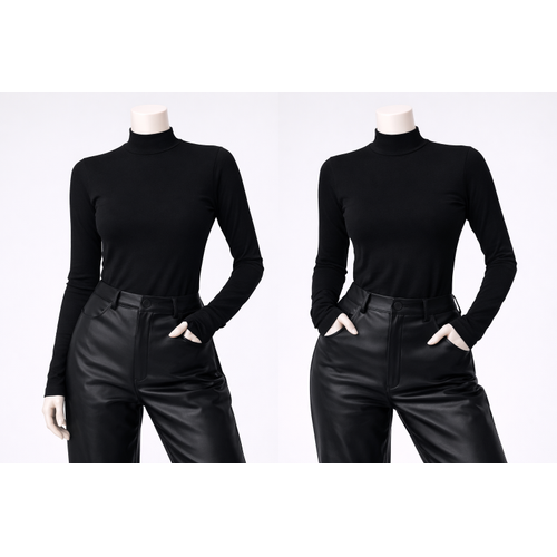 Kad�n Siyah Ten Uzun Kollu 2'li Body