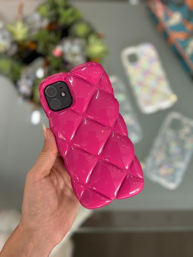 Iphone Dilimli Puf Kılıf Pembe