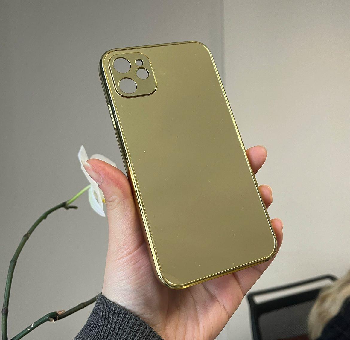 Iphone 11 Uyumlu Aynalı Sert Kapak Kılıf Gold