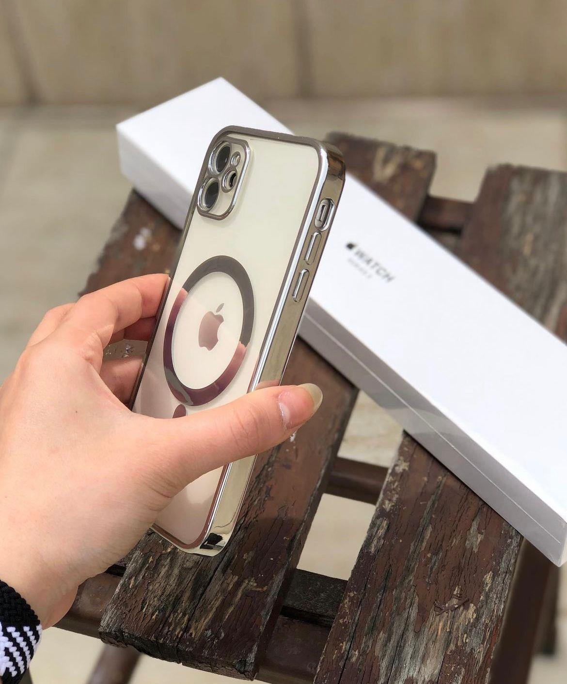 Iphone Uyumlu Kamera Korumalı Renkli Magsafe Kılıf Gri