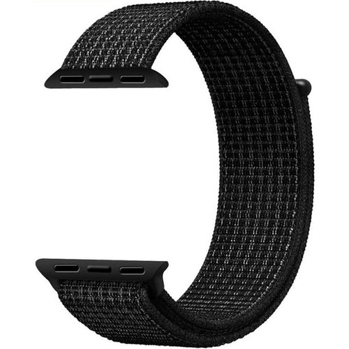 MI7A Apple Watch Uyumlu Serisi Spor Loop Dokuma Hasır Kordon 42 mm 44 mm Siyah