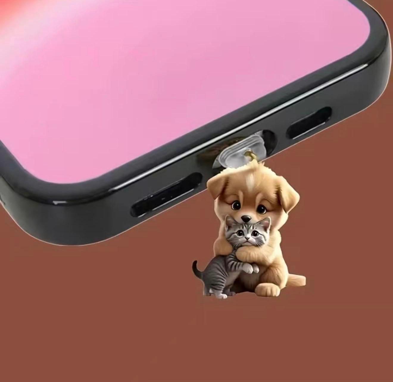 Sevimli Dost Figürlü Telefon Charmı (Lighting (iPhone) Uyumlu Şarj Soketi Tıpası)