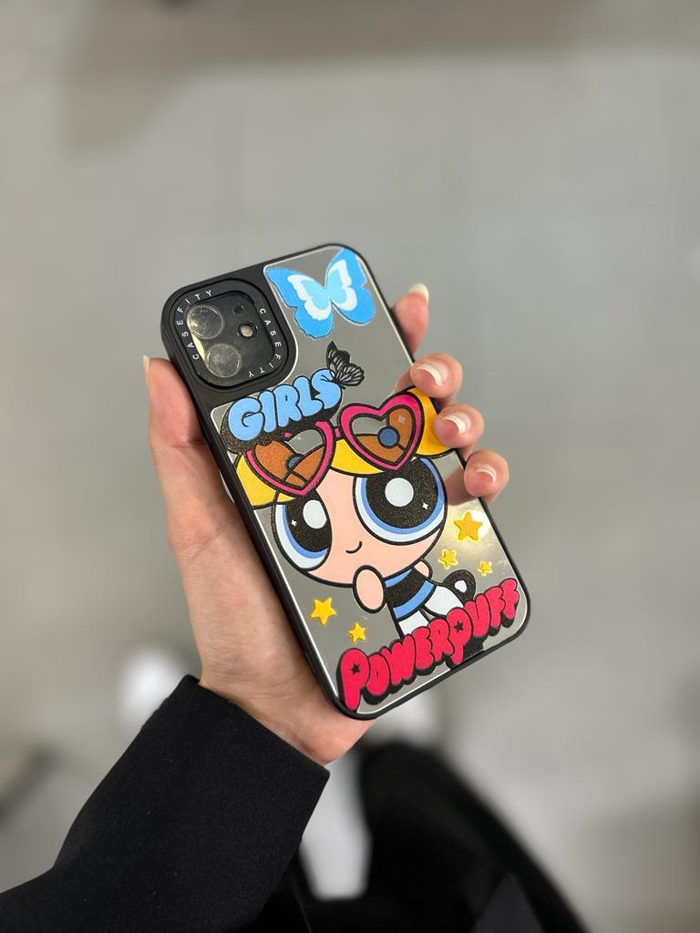 Powerpuff Desenli Aynalı Telefon Kılıfı