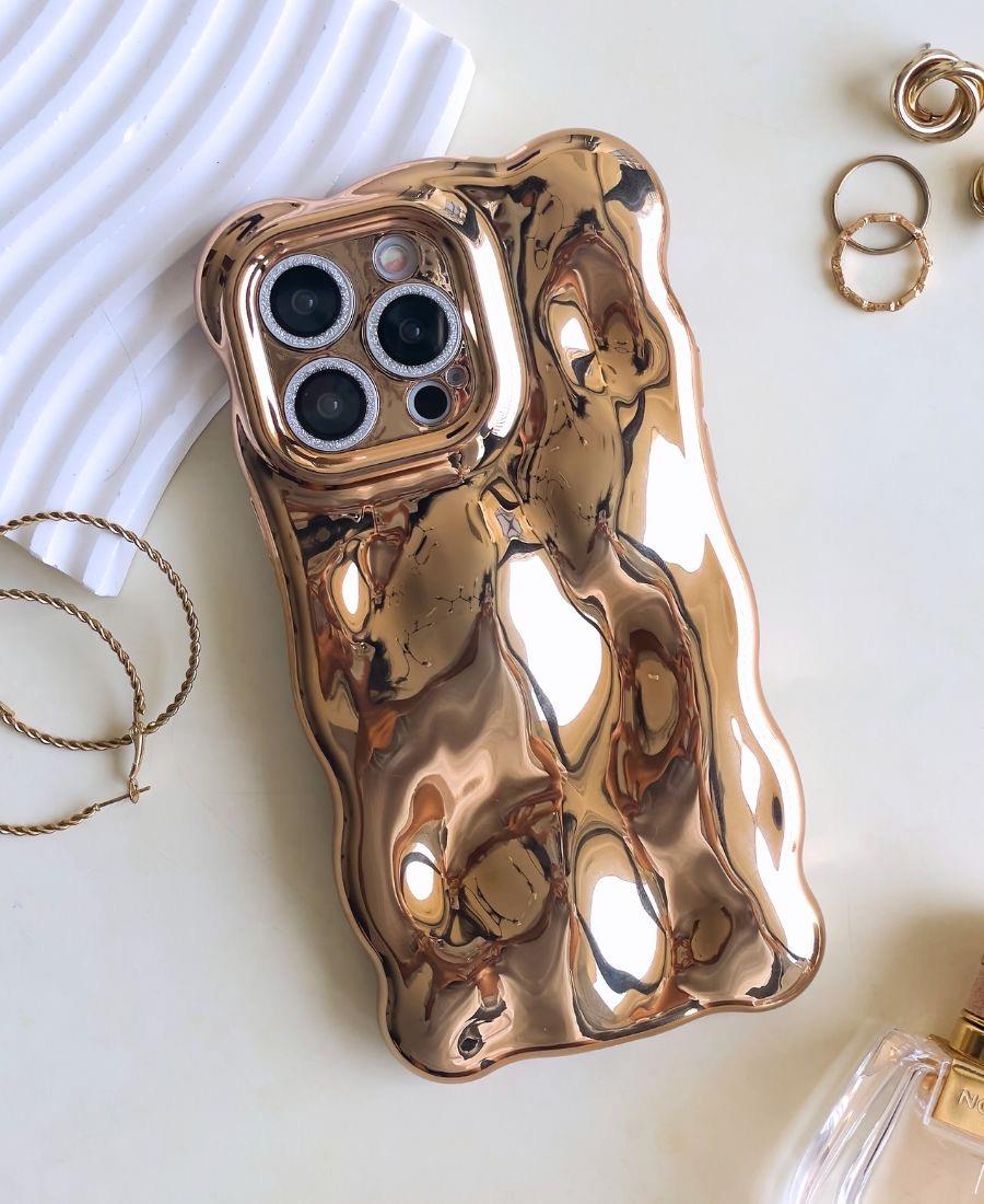 Zigzaglı Puf Kılıf Gold