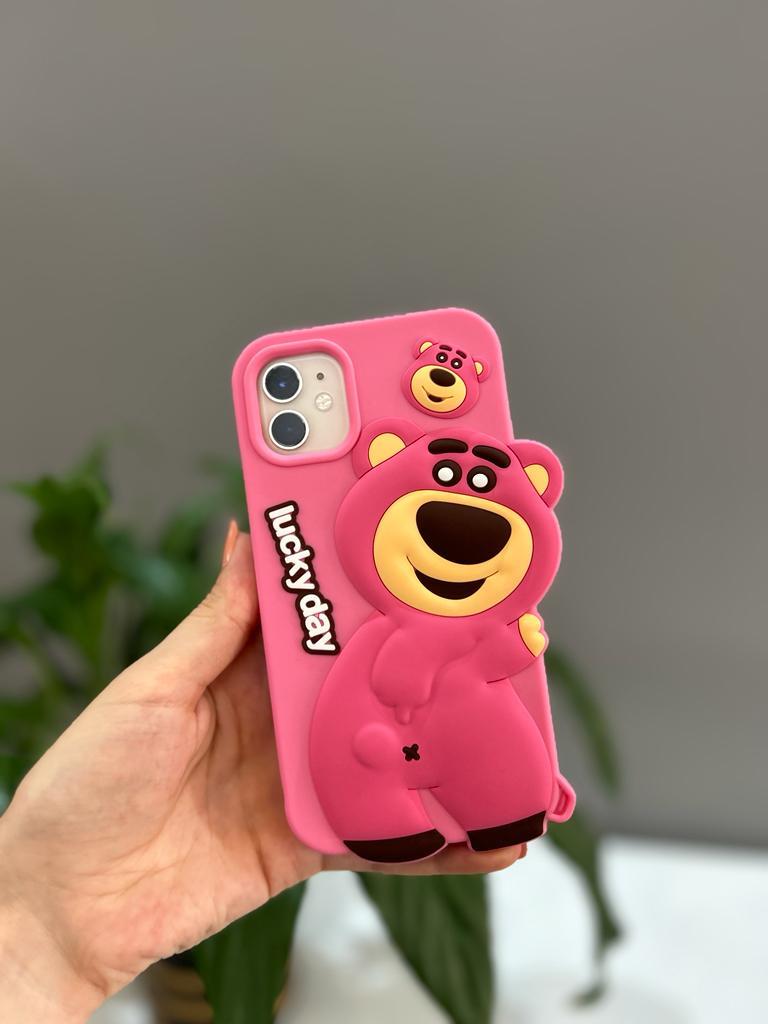 Iphone Uyumlu Sevimli Ayıcıklı Luckyday Kılıf Pembe