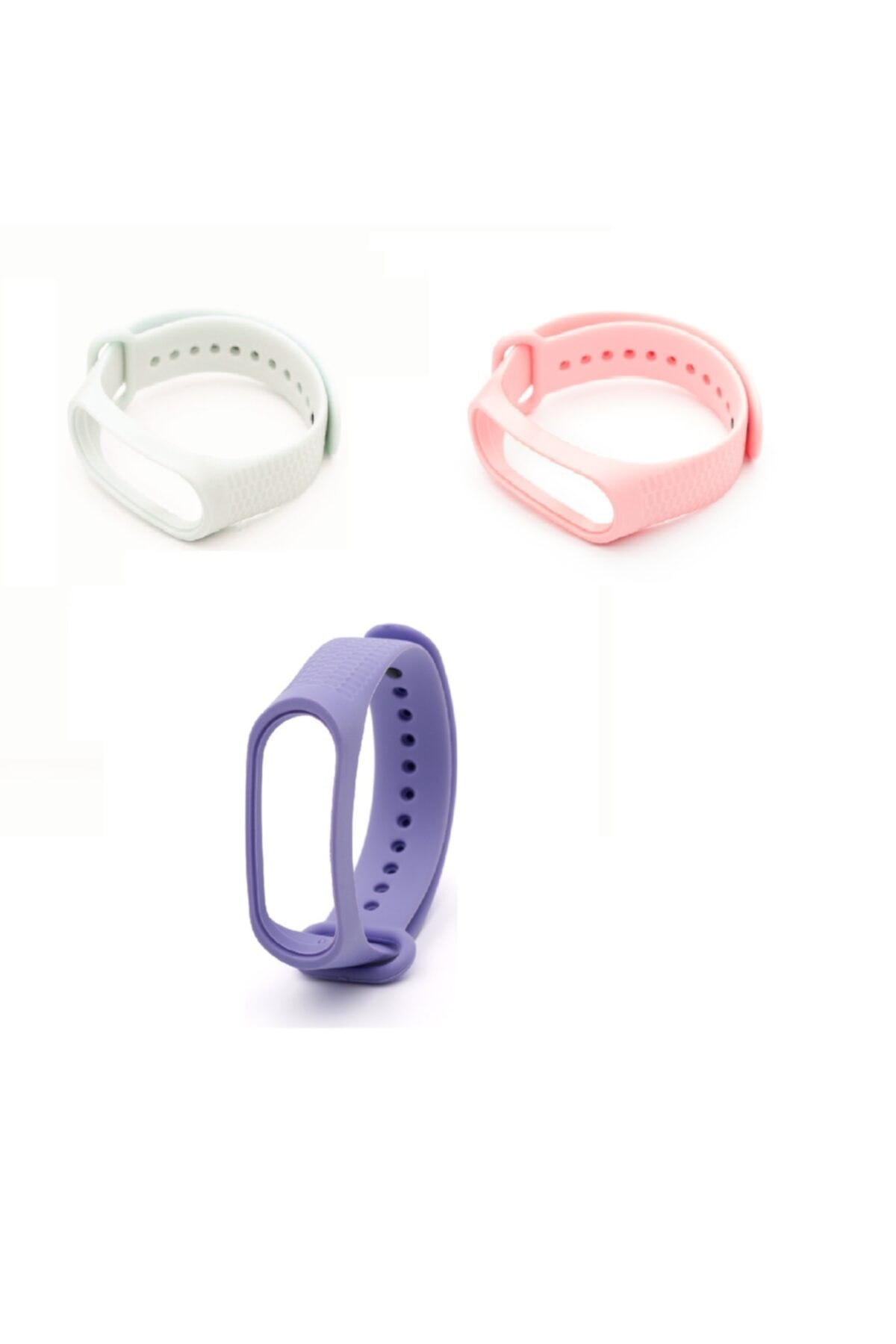 Xiaomi Mi Band 3-4 Silikon Kordon Balık Sırtı 3'lü Kombin Set