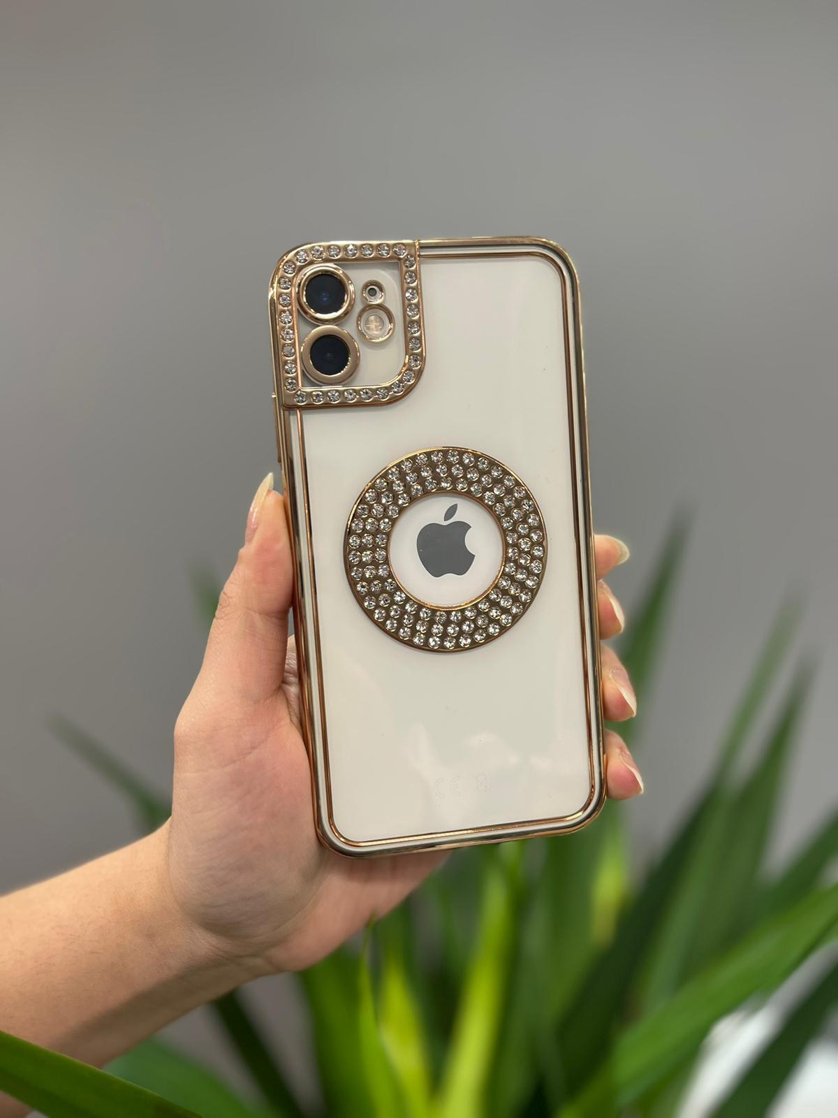 Iphone Uyumlu Taşlı Kılıf Gold