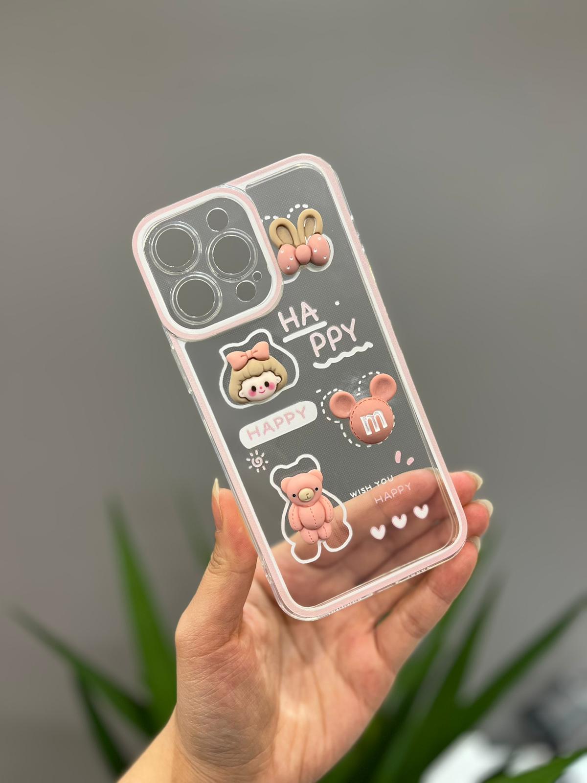 Iphone Uyumlu Ayıcıklı Pembe Kılıf
