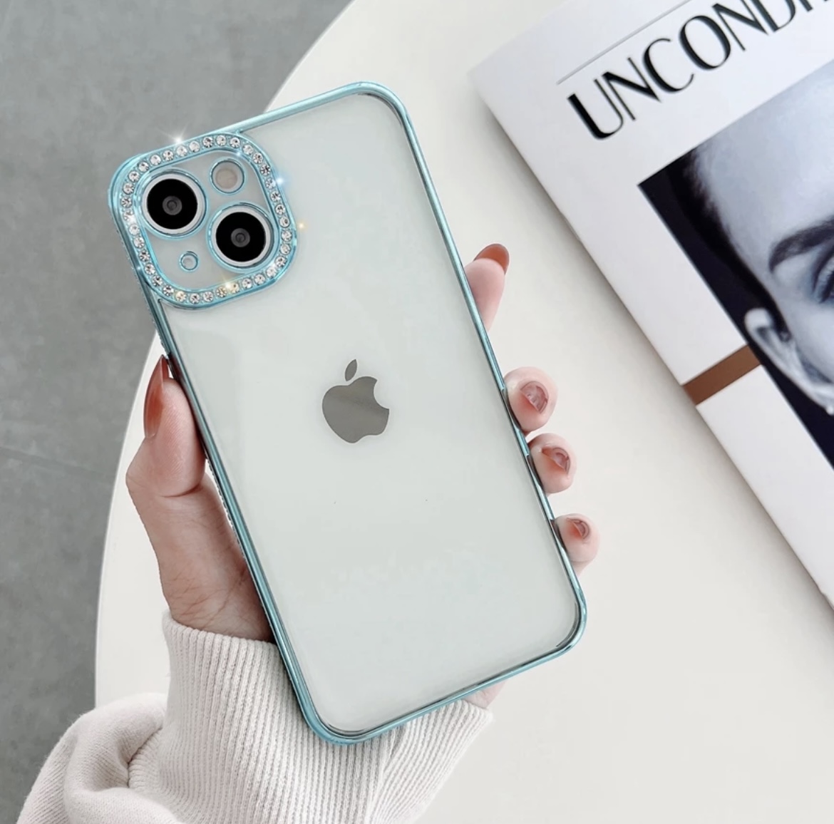 Iphone 13 Uyumlu Şeffaf Taşlı Kılıf Şık Tasarım
