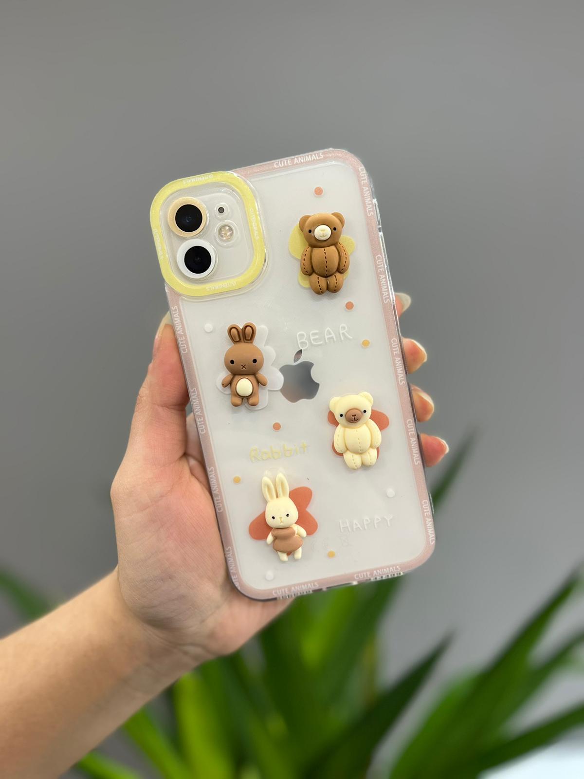 Iphone Uyumlu Sevimli Tavşan Ve Ayıcıklı Kılıf