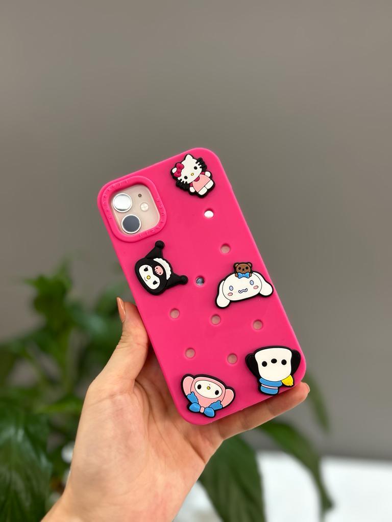 Crocks Silikon İphone Telefon Kılıfı Pembe