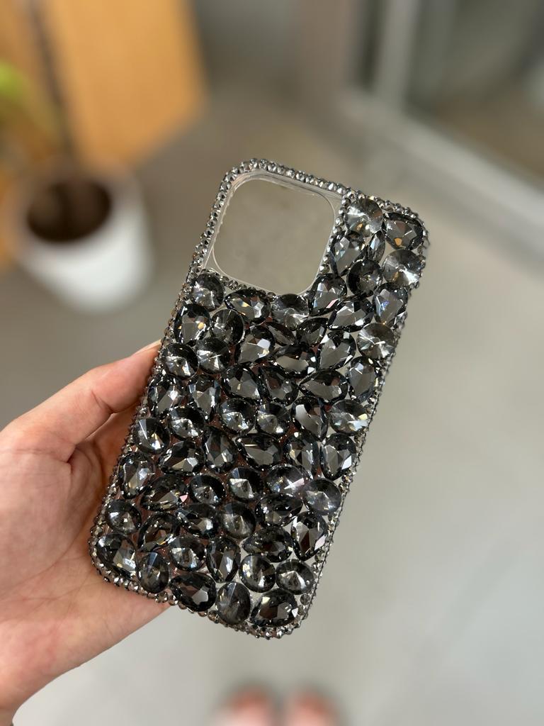 Iphone Swarovski Taşlı Siyah Kılıf