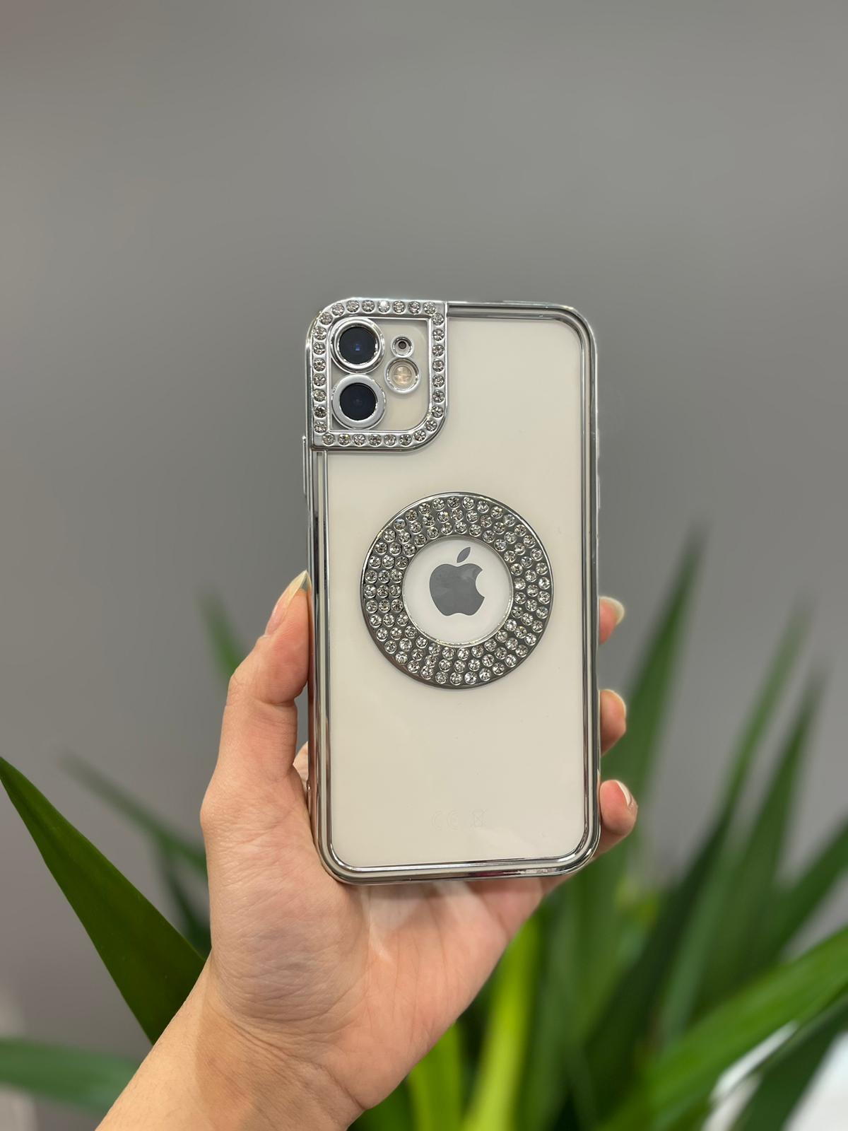 Iphone Uyumlu Taşlı Kılıf Gümüş